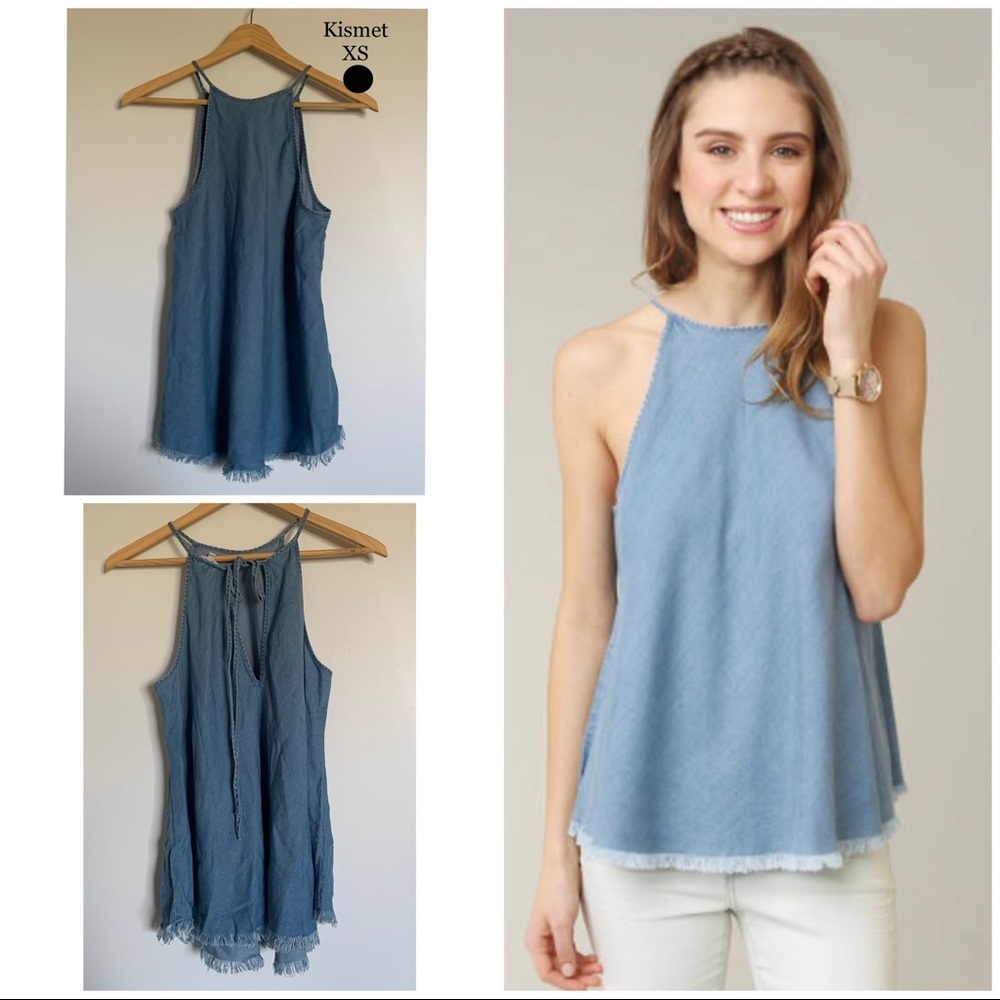 Frayed Soft Denim Top
